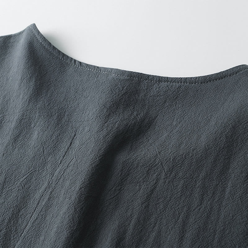 Breathable Linen Blend V-Neck Mindful Meditation T-Shirt