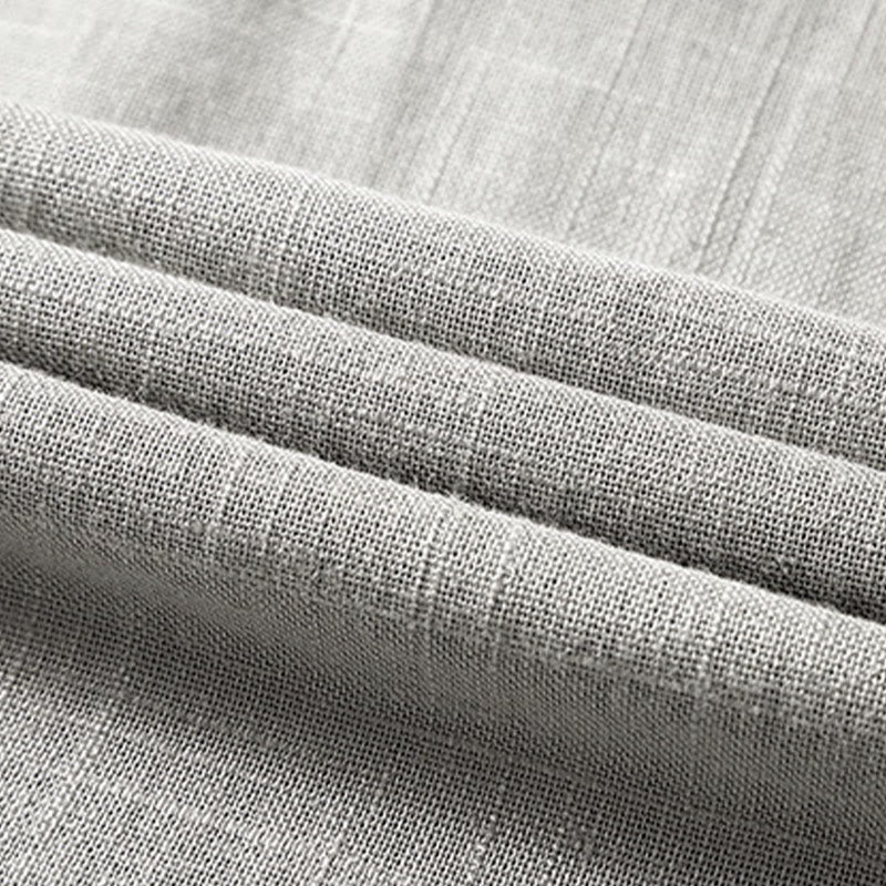 Tactile Linen Notched Neck Mindful Meditation Shirt