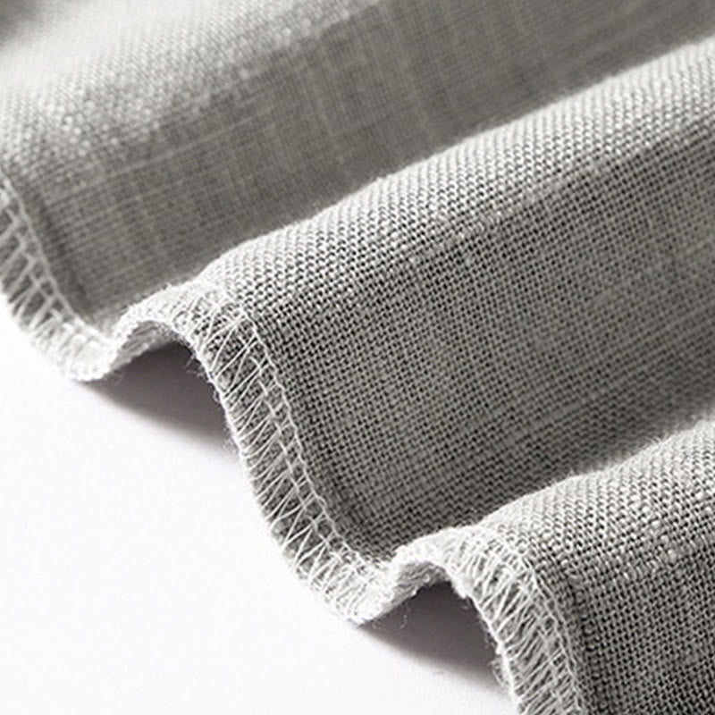 Tactile Linen Notched Neck Mindful Meditation Shirt