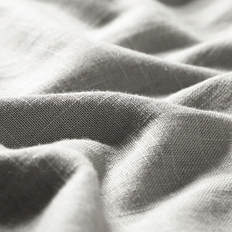 Tactile Linen Notched Neck Mindful Meditation Shirt