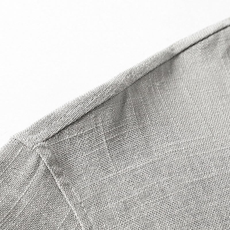Tactile Linen Notched Neck Mindful Meditation Shirt