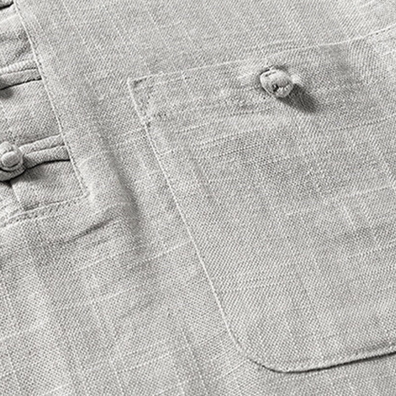 Tactile Linen Notched Neck Mindful Meditation Shirt