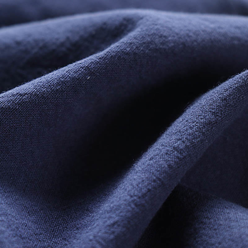 Structured Cotton Frog-Button Meditation Shirt