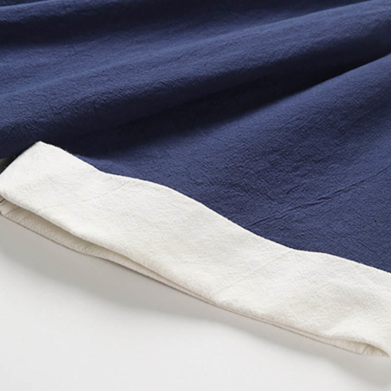 Structured Cotton Frog-Button Meditation Shirt
