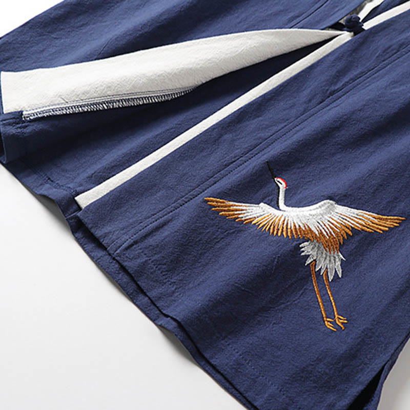 Structured Cotton Frog-Button Meditation Shirt