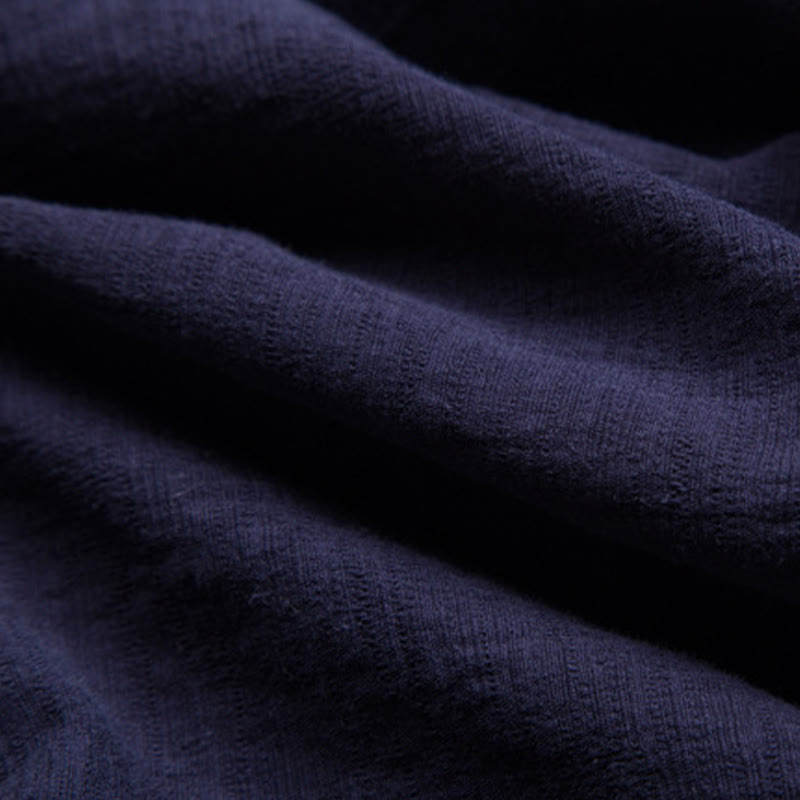 Breathable Cotton Linen V-Neck Grounding Cardigan Shirt