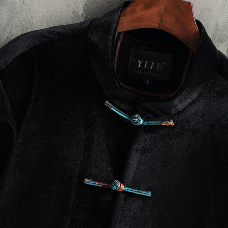 Tang Suit Frog-button Round Neck Cotton Men's Jacket Shirt Clothing