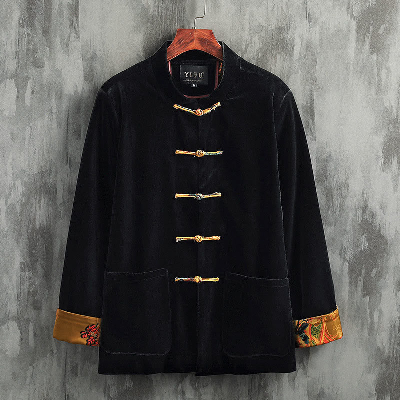 Tang Suit Frog-button Round Neck Cotton Men's Jacket Shirt Clothing