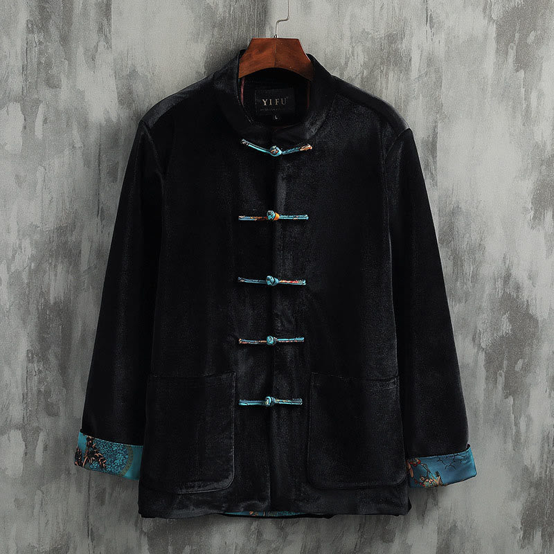 Tang Suit Frog-button Round Neck Cotton Men's Jacket Shirt Clothing