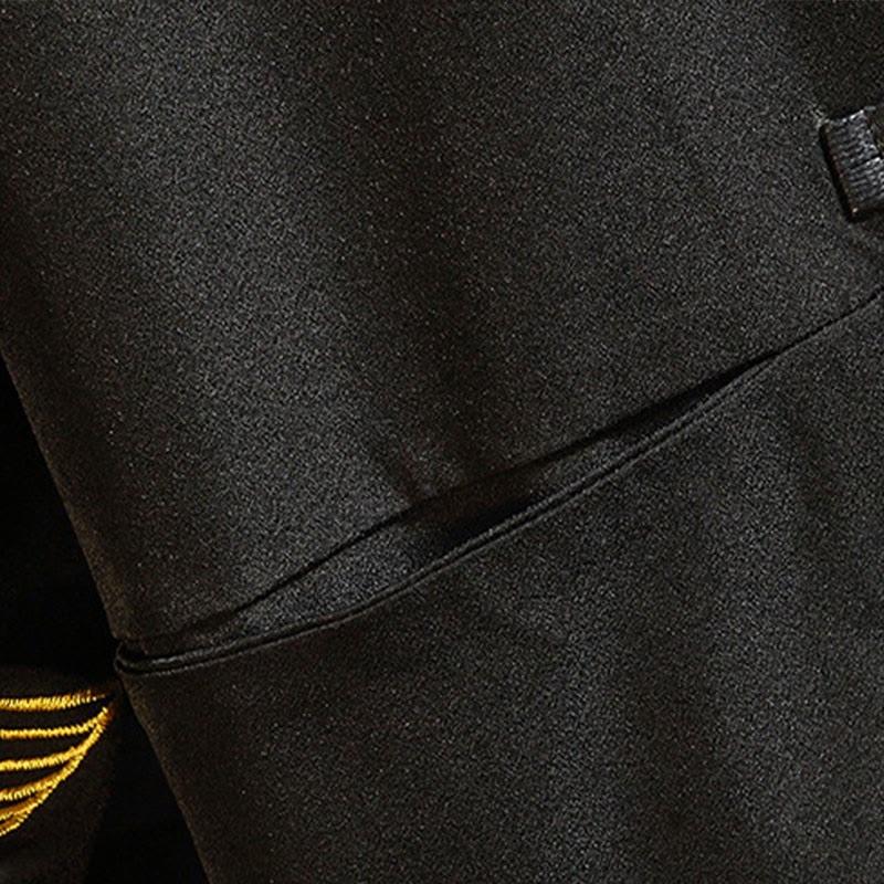 Embroider Dragon Phoenix Casual Frog-button Cotton Men's Jacket Shirt Clothing
