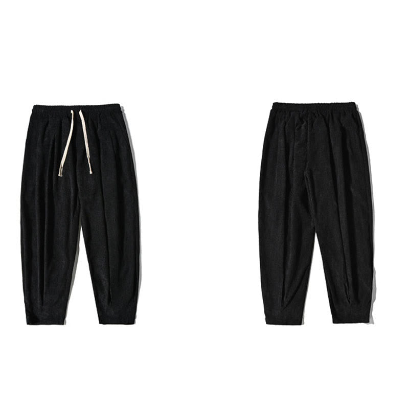 Casual Plain Cotton Bloomer Men's Pants With Pockets