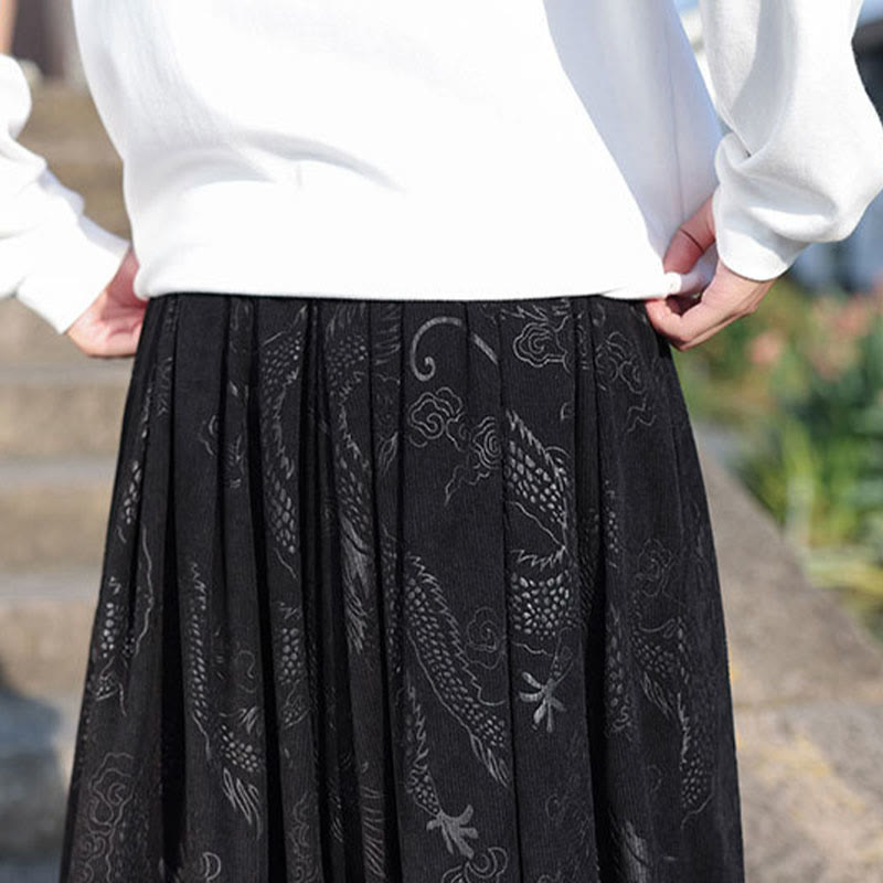 Dragon Design Casual Plain Cotton Men's Pants With Pockets