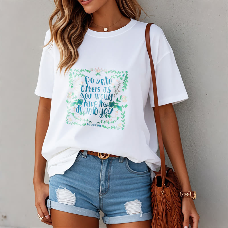 Tactile Cotton Golden Rule Graphic Meditation Tee