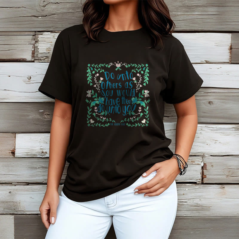 Tactile Cotton Golden Rule Graphic Meditation Tee