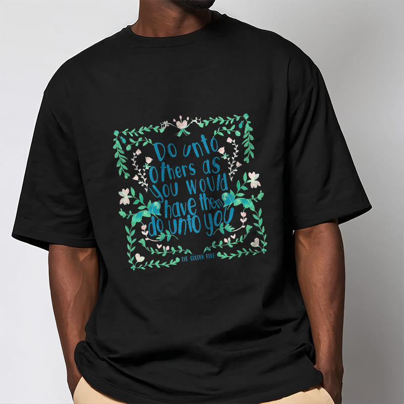 Tactile Cotton Golden Rule Graphic Meditation Tee