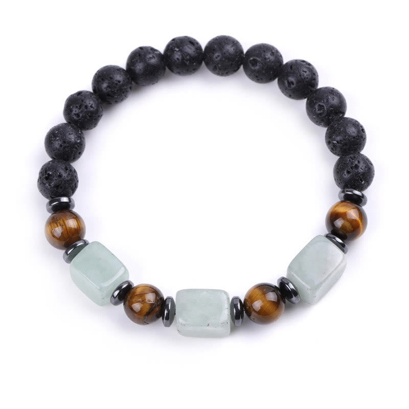 Various Crystals Lava Rock Calm Bracelet