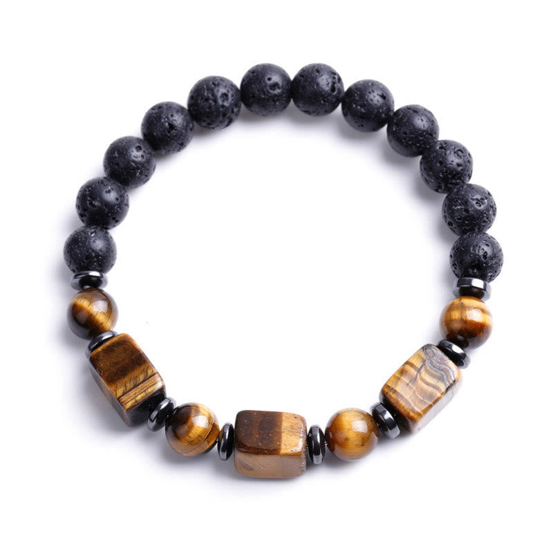 Various Crystals Lava Rock Calm Bracelet