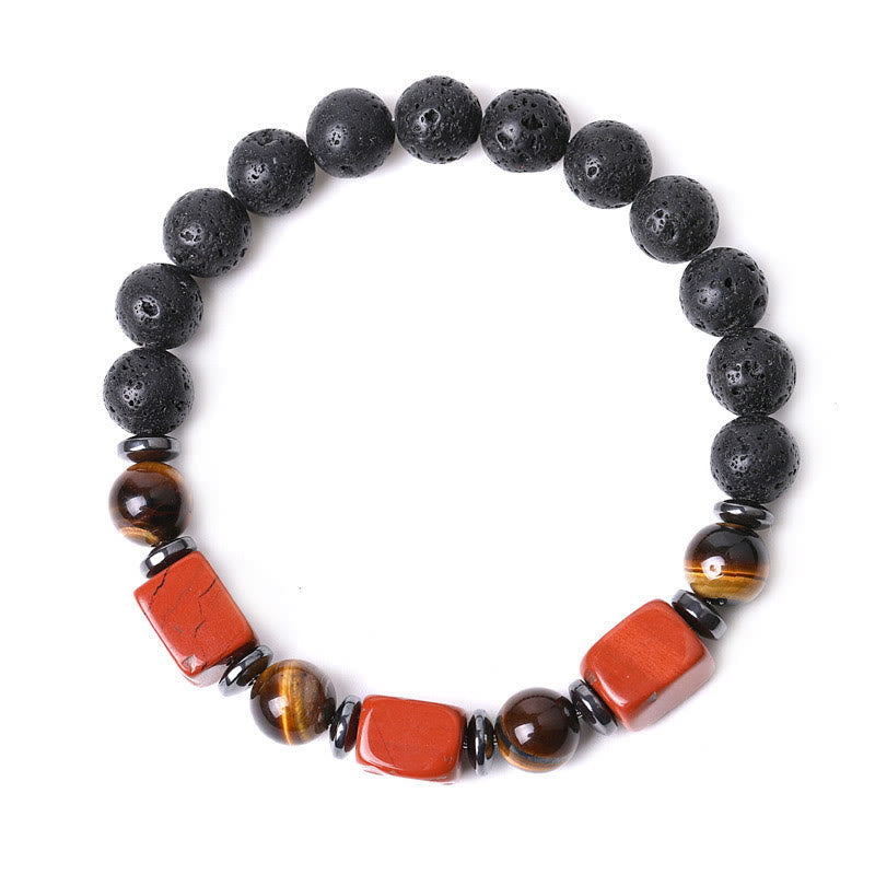 Various Crystals Lava Rock Calm Bracelet