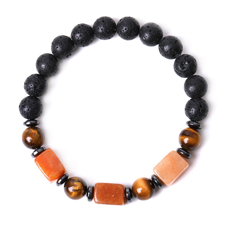 Various Crystals Lava Rock Calm Bracelet