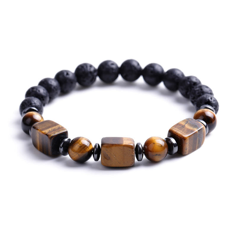 Various Crystals Lava Rock Calm Bracelet