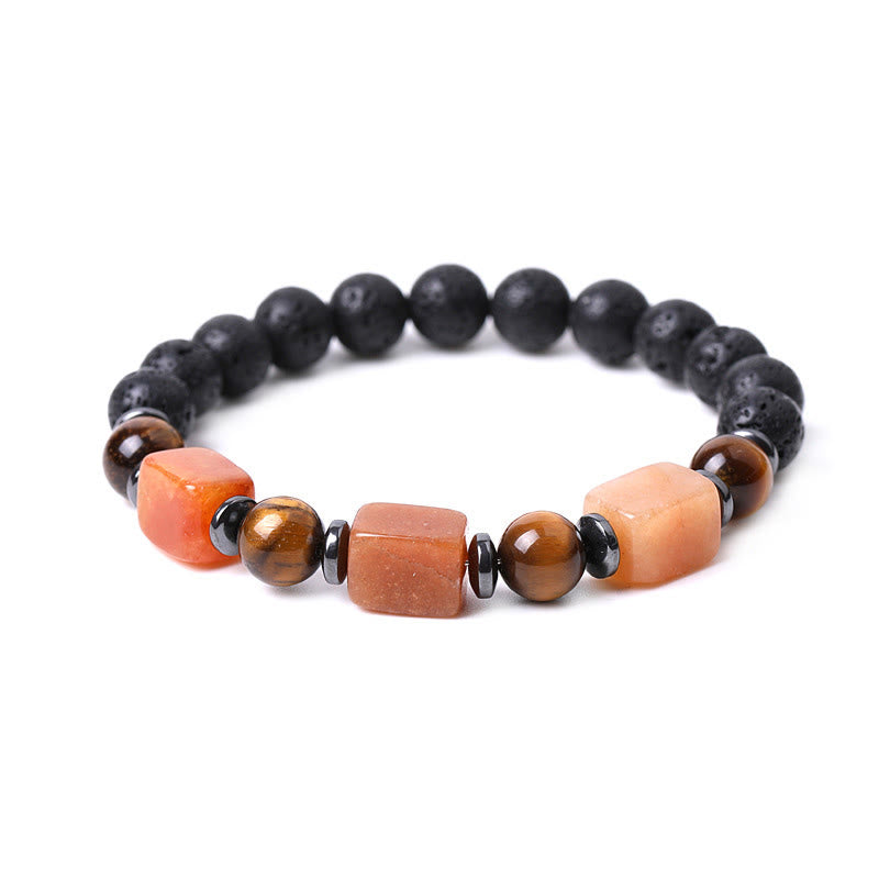 Various Crystals Lava Rock Calm Bracelet