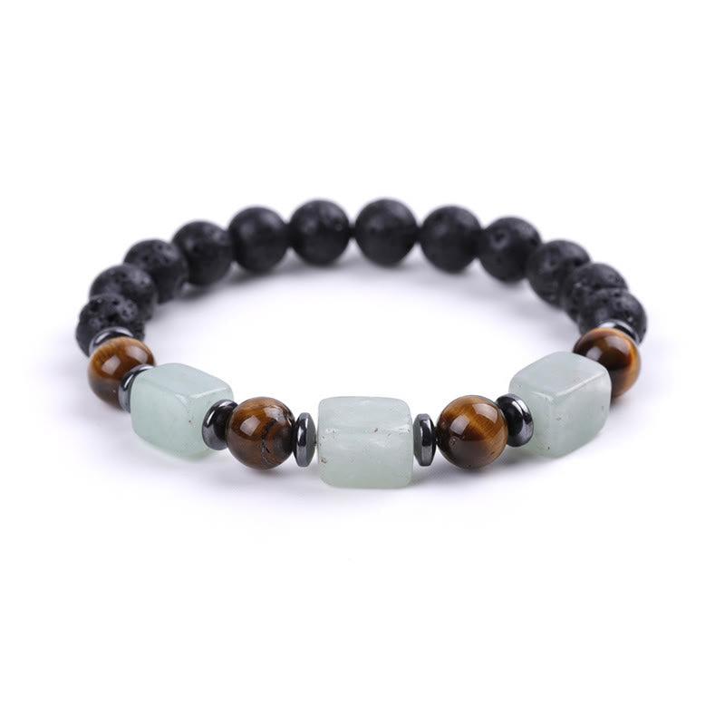Various Crystals Lava Rock Calm Bracelet