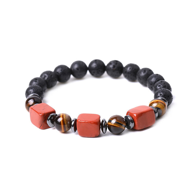 Various Crystals Lava Rock Calm Bracelet