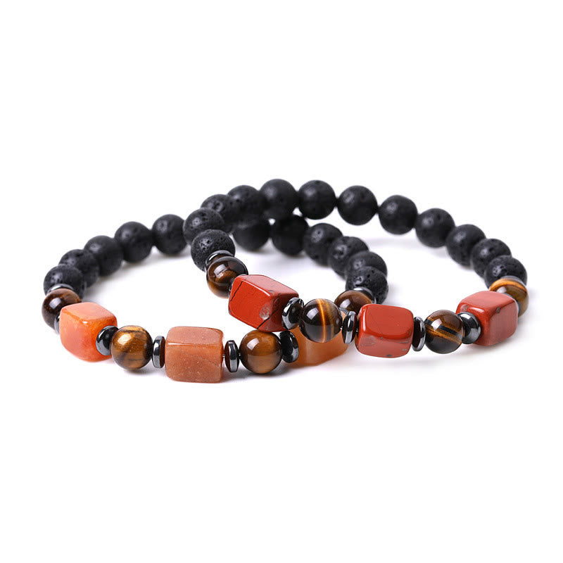 Various Crystals Lava Rock Calm Bracelet