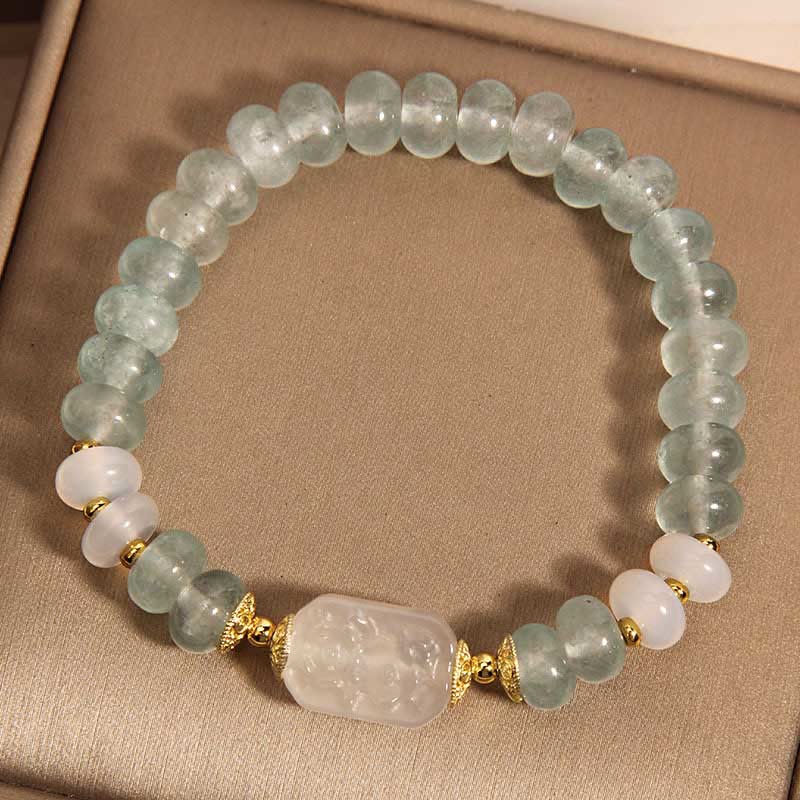Aquamarine Jade Abacus Beads Serenity Bracelet