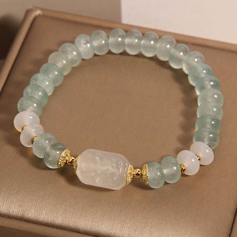 Aquamarine Jade Abacus Beads Serenity Bracelet