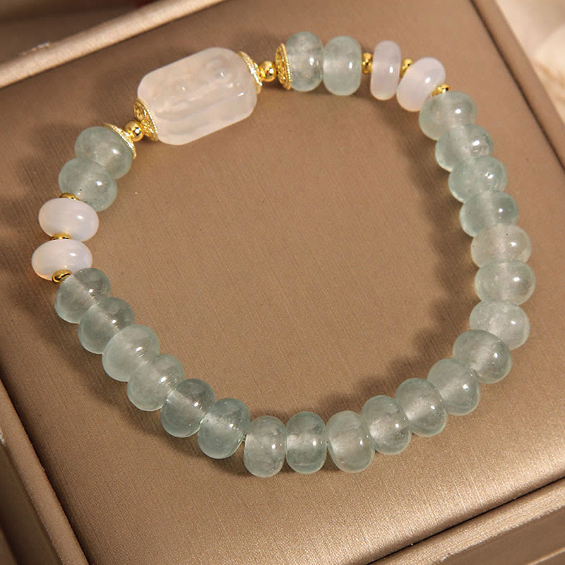Aquamarine Jade Abacus Beads Serenity Bracelet