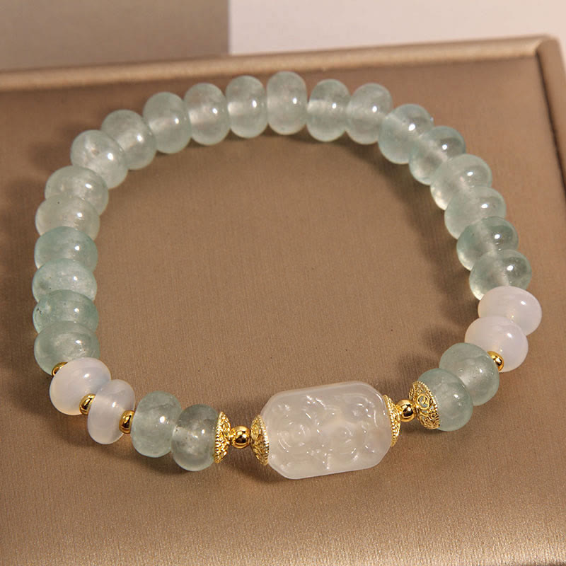 Aquamarine Jade Abacus Beads Serenity Bracelet