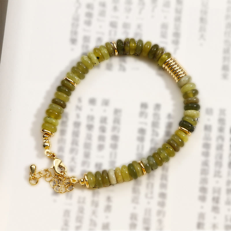 Gild Cyan Jade Beaded Success Anchor Bracelet