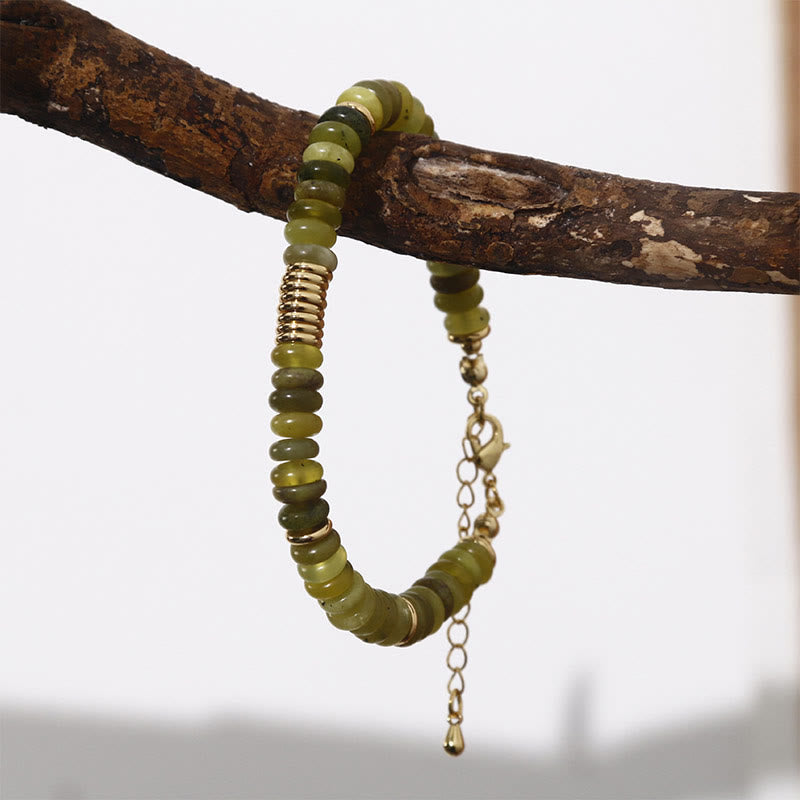 Gild Cyan Jade Beaded Success Anchor Bracelet