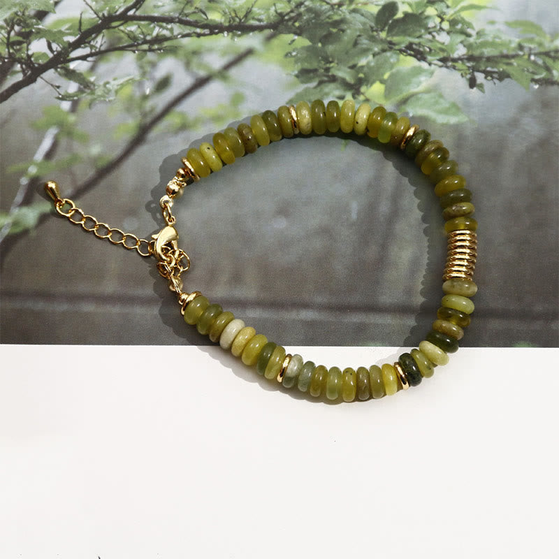 Gild Cyan Jade Beaded Success Anchor Bracelet