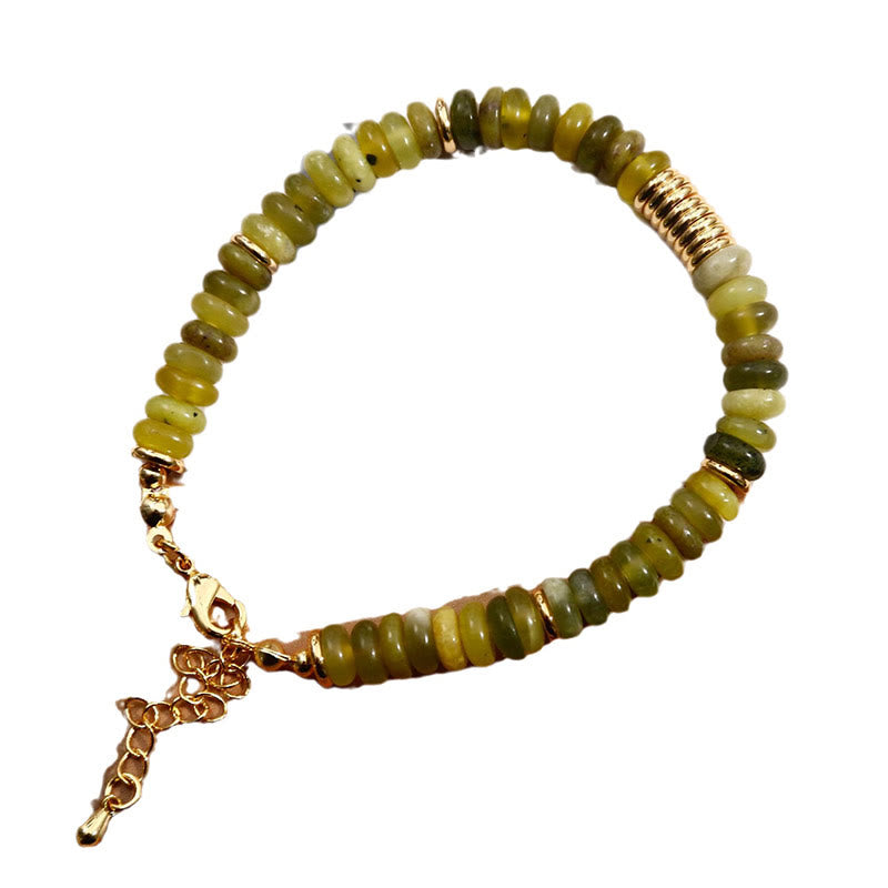 Gild Cyan Jade Beaded Success Anchor Bracelet