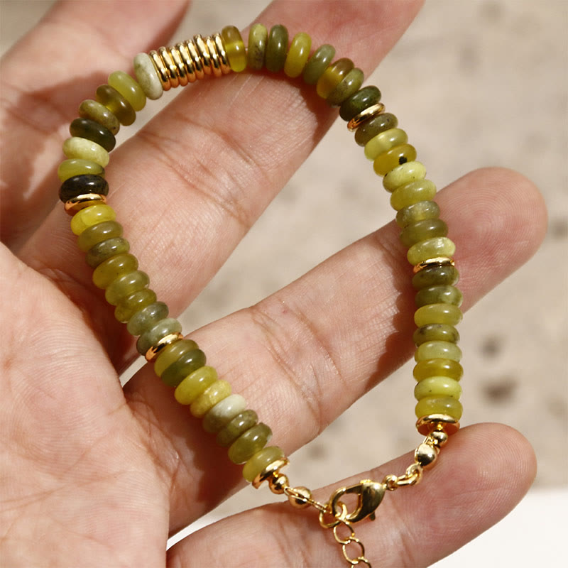 Gild Cyan Jade Beaded Success Anchor Bracelet
