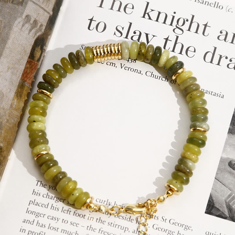 Gild Cyan Jade Beaded Success Anchor Bracelet