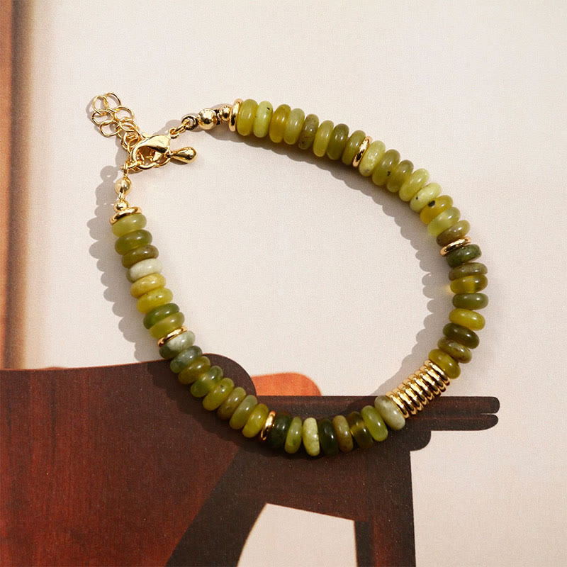 Gild Cyan Jade Beaded Success Anchor Bracelet
