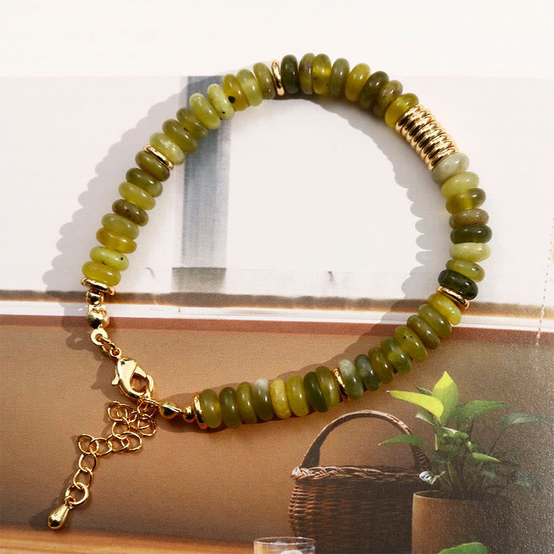 Gild Cyan Jade Beaded Success Anchor Bracelet