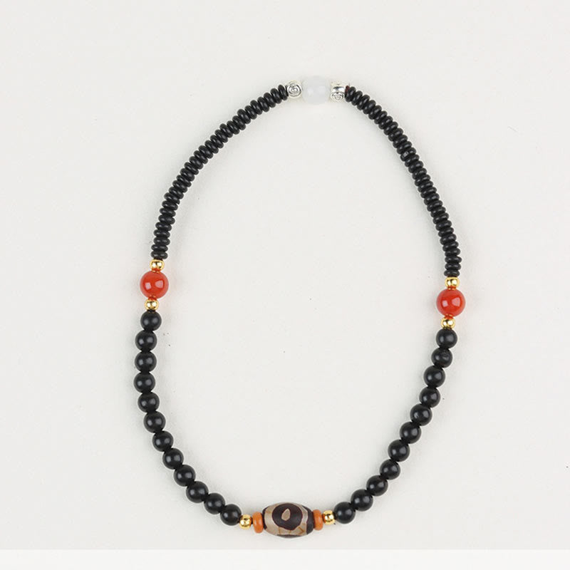 Ebony Sandalwood Green Sandalwood Dzi Bead Balance Calm Double Wrap Bracelet