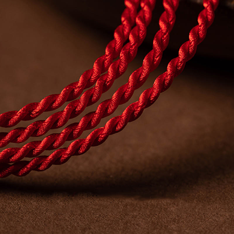 Natural Cinnabar Peace Buckle Blessing Red String Belly Chain