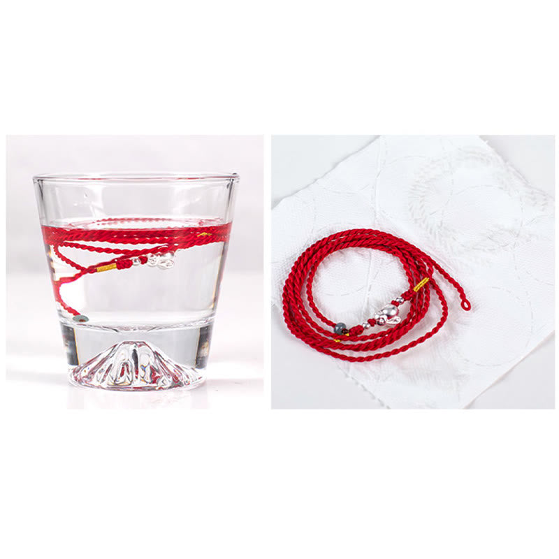 Natural Cinnabar Peace Buckle Blessing Red String Belly Chain