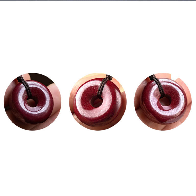 Natural Cinnabar Peace Buckle Blessing Red String Belly Chain