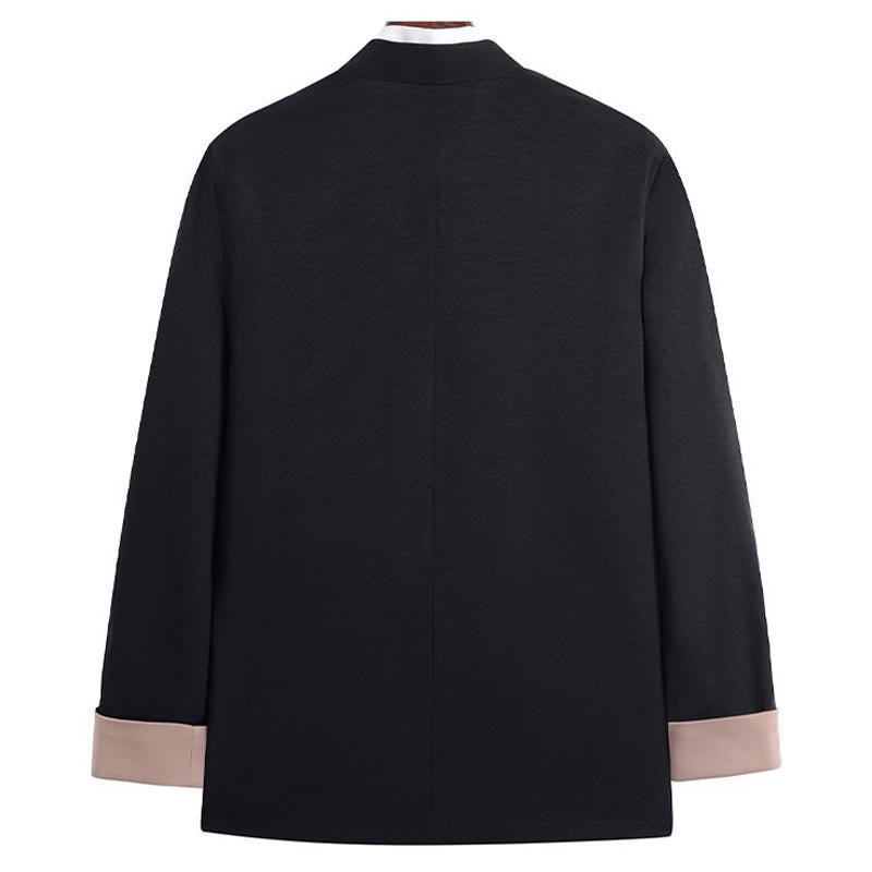 Dragon Embroidery Frog-button Polyester Men's Jacket Shirt Clothing With Pockets