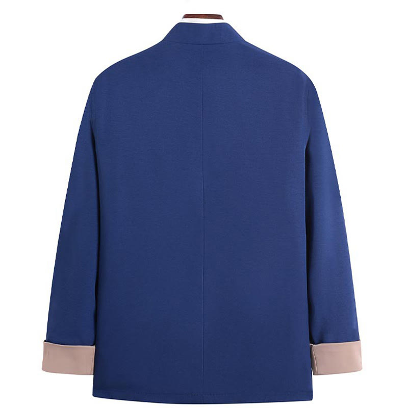 Dragon Embroidery Frog-button Polyester Men's Jacket Shirt Clothing With Pockets