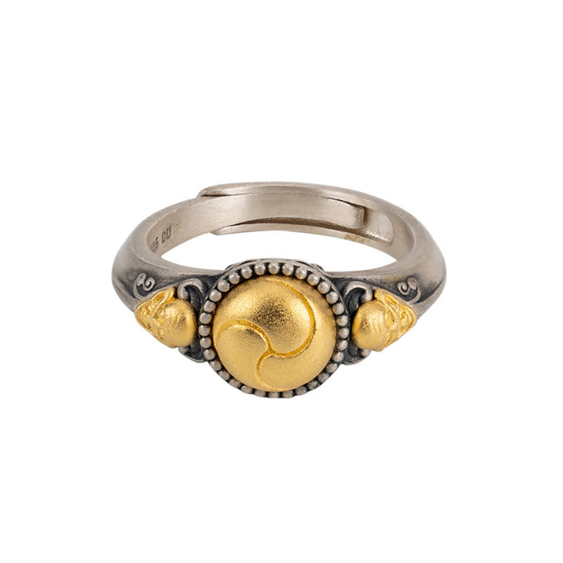 Adjustable Sterling Silver & Gold-Plated Skeleton Balance Ring