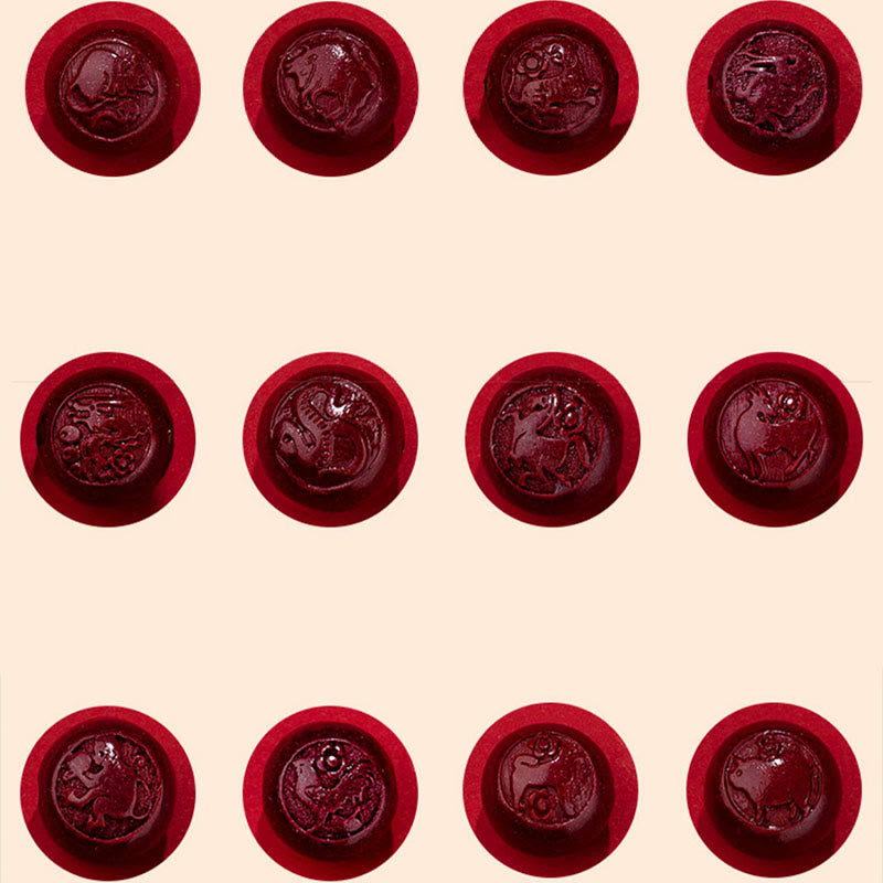 Natural Cinnabar Chinese Zodiac Gourd Calm Blessing Red String Belly Chain