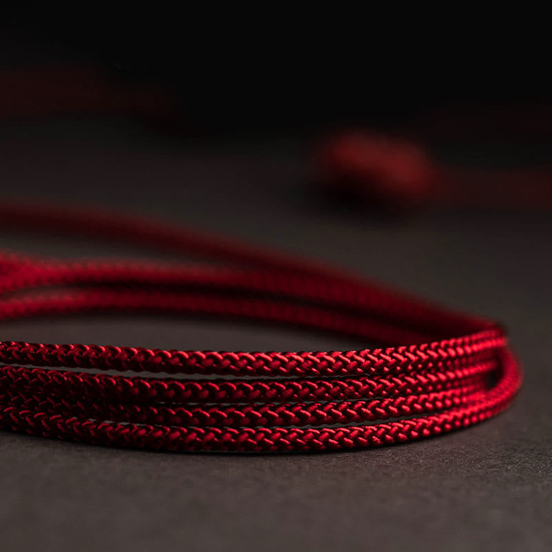 Natural Cinnabar Chinese Zodiac Gourd Calm Blessing Red String Belly Chain