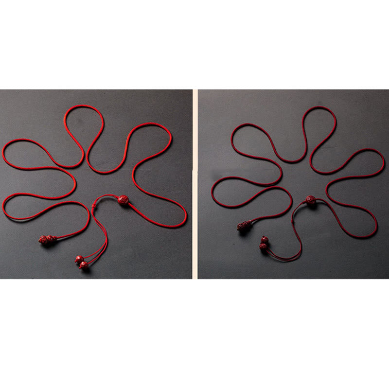 Natural Cinnabar Chinese Zodiac Gourd Calm Blessing Red String Belly Chain